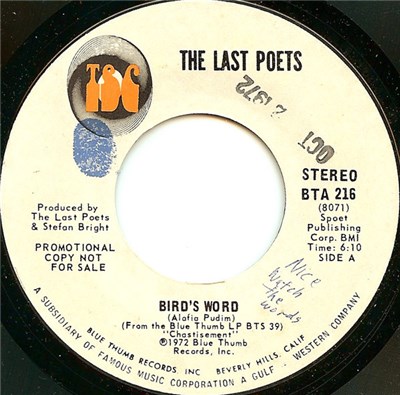 The Last Poets - Bird's Word / Tribute To Obabi (Ogun) download mp3 flac