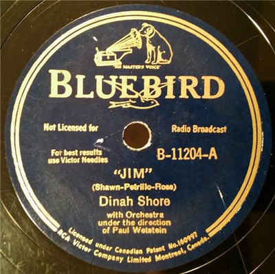 Dinah Shore - "Jim" / I'm Through With Love download mp3 flac