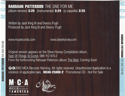 Rahsaan Patterson - The One For Me download mp3 flac