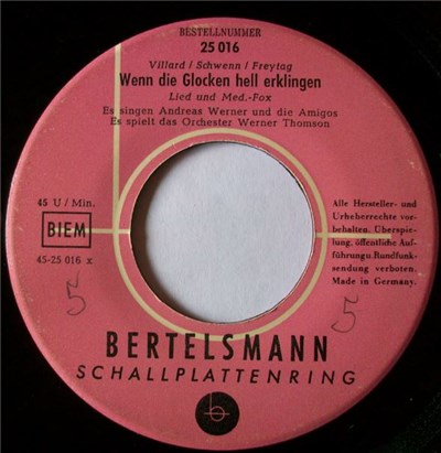 Andreas Werner Und Die Die Amigos - Wenn Die Glocken Hell Erklingen / Jonny Sing' Dein Lied Noch Mal download mp3 flac