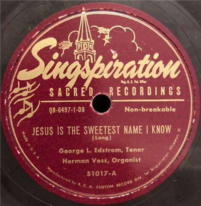 George L. Edstrom, Herman Voss - Jesus Is The Sweetest Name I Know / Down From His Glory download mp3 flac