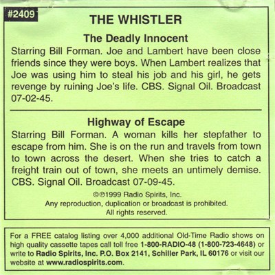 No Artist - The Whistler (The Deadly Innocent / Highway Of Escape) download mp3 flac
