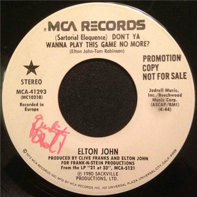 Elton John - (Sartorial Eloquence) Don't Ya Wanna Play This Game No More? download mp3 flac
