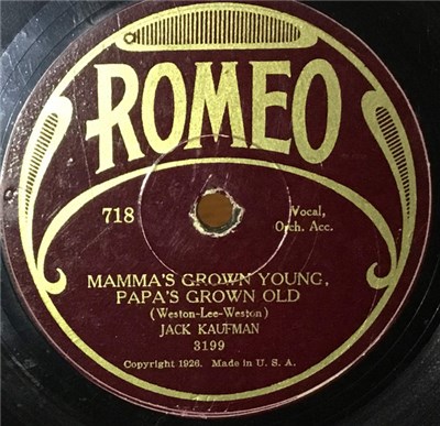 Jack Kaufman , Bessinger and Fain - Mamma's Grown Young, Papa's Grown Old / There Ain't So Very Much To Liz download mp3 flac