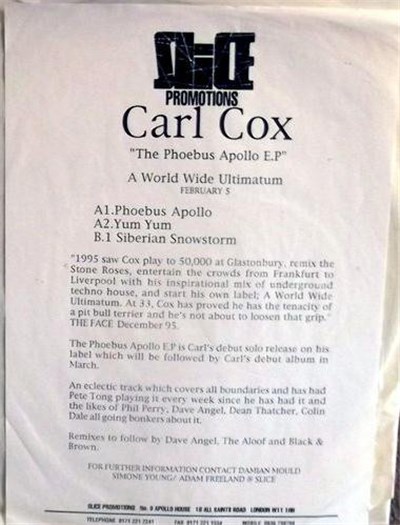 Carl Cox - The Phoebus Apollo E.P download mp3 flac