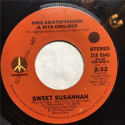 Kris Kristofferson & Rita Coolidge - Sweet Susannah / We Must Have Been Out Of Our Minds download mp3 flac