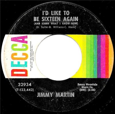 Jimmy Martin - I'd Like To Be Sixteen Again (And Know What I Know Now) download mp3 flac